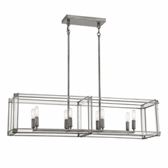 Minka Lavery Langen Square 8-LT Island Light - Antique Nickel (Painted) - 3858-756