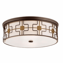 Minka Lavery LED Flush Mount - Dark Brushed Bronze W/Aged Bra - 1846-104-L