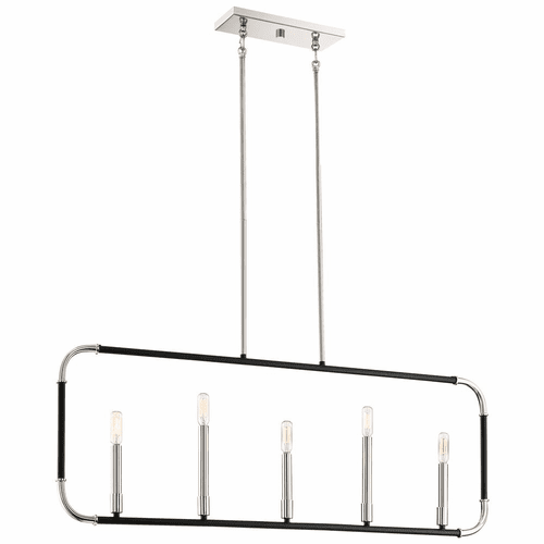 Minka Lavery Liege Island Light - Matte Black W/Polished Nickel - 4065-572