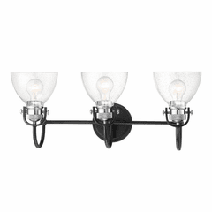 Minka Lavery Monico 3-LT Bath Vanity Light - Coal W/Polished Nickel - 3363-572