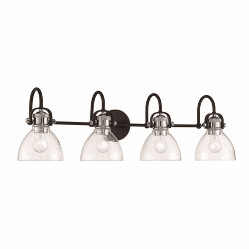 Minka Lavery Monico 4-LT Bath Vanity Light - Coal W/Polished Nickel - 3364-572