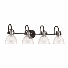 Minka Lavery Monico 4-LT Bath Vanity Light - Coal W/Polished Nickel - 3364-572