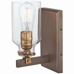 Minka Lavery Morrow 1-LT Bath Light - Harvard Court Bronze W/Gold Hi - 3551-588