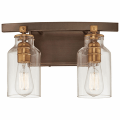Minka Lavery Morrow 2-LT Bath Light - Harvard Court Bronze W/Gold Hi - 3552-588