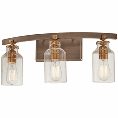 Minka Lavery Morrow 3-LT Bath Light - Harvard Court Bronze W/Gold Hi - 3553-588