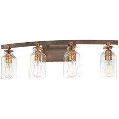 Minka Lavery Morrow 4-LT Bath Light - Harvard Court Bronze W/Gold Hi - 3554-588
