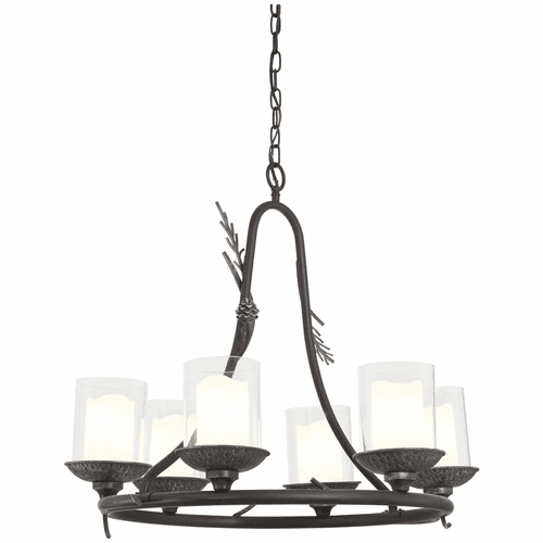 Minka Lavery Ponderosa Ridge 6-LT Outdoor Chandelier - Weathered Spruce - 2756-694
