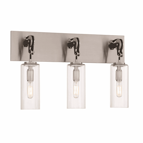 Minka Lavery Pullman Junction 3-LT Bath Vanity Light - Coal w/Nickel - 2893-691