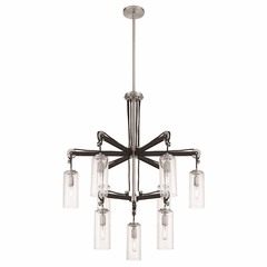 Minka Lavery Pullman Junction 9-LT Chandelier - Coal w/Brushed Nickel - 2899-691 Minka Lavery Pullman Junction 9-LT Chandelier - Coal w/Brushed Nickel - 2899-691