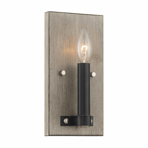 Minka Lavery Rawson Ridge 1-LT Wall Sconce - Aged Silverwood And Coal - 3871-693