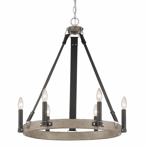 Minka Lavery Rawson Ridge 6-LT Chandelier - Aged Silverwood And Coal - 3876-693