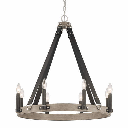 Minka Lavery Rawson Ridge 8-LT Chandelier - Aged Silverwood And Coal - 3878-693