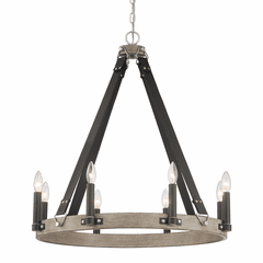 Minka Lavery Rawson Ridge 8-LT Chandelier - Aged Silverwood And Coal - 3878-693
