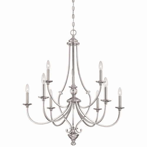 Minka Lavery Savannah Row 9-LT Chandelier - Brushed Nickel - 3339-84