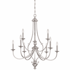 Minka Lavery Savannah Row 9-LT Chandelier - Brushed Nickel - 3339-84