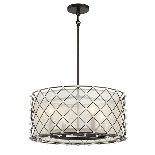 Minka Lavery Sheer Elegance 4-LT Semi Flush Mount - Coal - 2864-66A
