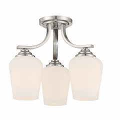 Minka Lavery Shyloh 3 Light Semi Flush / Chandelier - Brushed Nickel - 4926-84