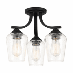 Minka Lavery Shyloh 3 Light Semi Flush / Chandelier - Coal - 4926-66A