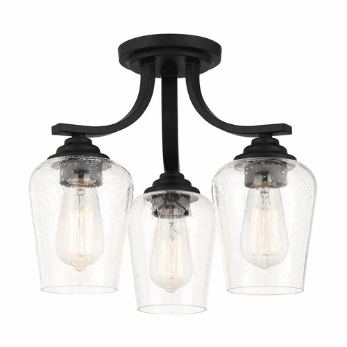 Minka Lavery Shyloh 3 Light Semi Flush / Chandelier - Coal - 4926-66A