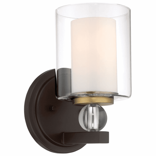 Minka Lavery Studio 5 1-LT Bath Light - Painted Bronze W/Natural Brush - 3071-416