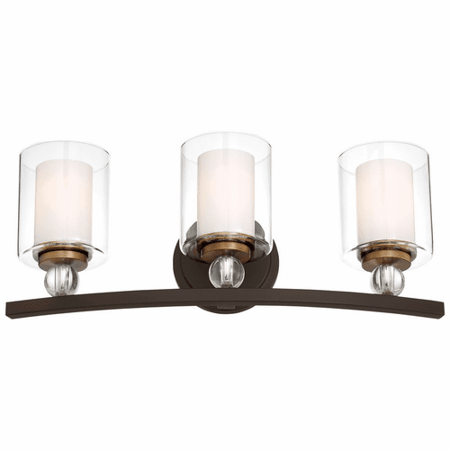 Minka Lavery Studio 5 3-LT Bath Light - Painted Bronze W/Natural Brush - 3073-416
