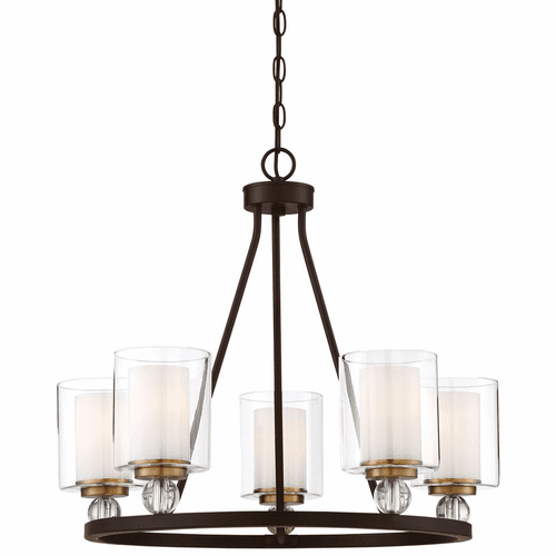 Minka Lavery Studio 5 Chandelier - Painted Bronze W/Natural Brush - 3075-416