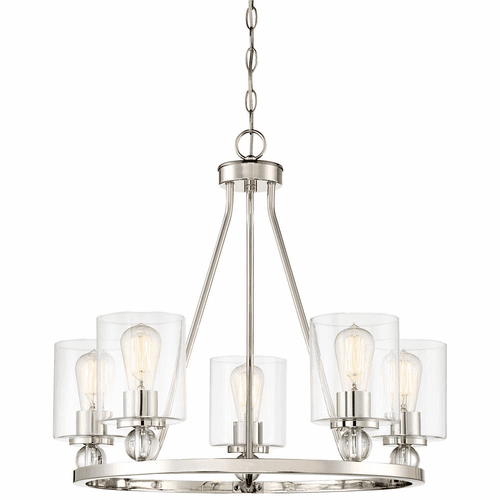 Minka Lavery Studio 5 Chandelier - Polished Nickel - 3075-613