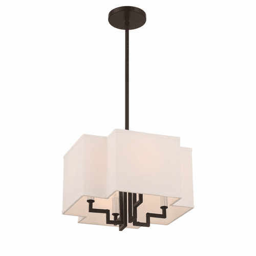 Minka Lavery Upham Estates 4-LT Pendant - Coal W/Polished Nickel - 2954-572