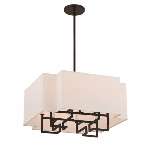 Minka Lavery Upham Estates 8-LT Pendant - Coal W/Polished Nickel - 2958-572