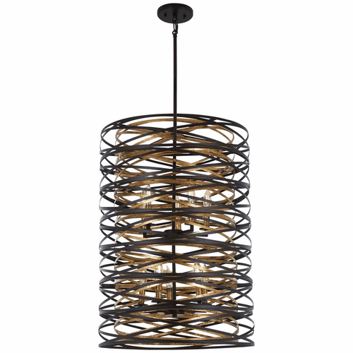 Minka Lavery Vortic Flow Pendant - Dark Bronze W/Mosaic Gold Inte - 3679-111