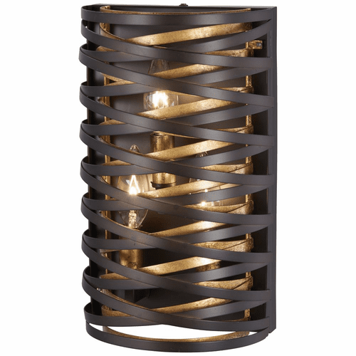 Minka Lavery Vortic Flow Wall Sconce - Dark Bronze W/Mosaic Gold Inte - 3673-111