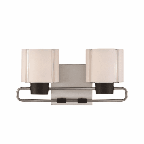 Minka Lavery Waverly Plaza 2-LT Bath Vanity Light - Coal/Brushed Nickel - 2462-691
