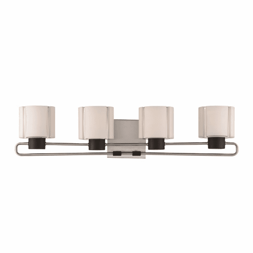 Minka Lavery Waverly Plaza 4-LT Bath Vanity Light - Coal/Brushed Nickel - 2464-691