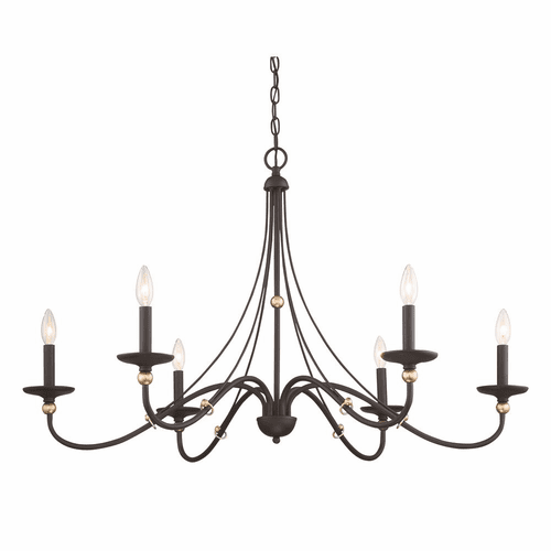 Minka Lavery Westchester County 6-LT Chandelier - Sand Coal/Gold Leaf - 1046-677