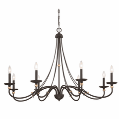 Minka Lavery Westchester County 8-LT Chandelier - Sand Coal W/Gold Leaf - 1048-677