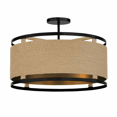 Minka Lavery Windward Passage 4-LT Semi Flush Mount - Coal And Brass - 3869-726