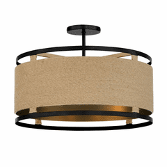 Minka Lavery Windward Passage 4-LT Semi Flush Mount - Coal And Brass - 3869-726