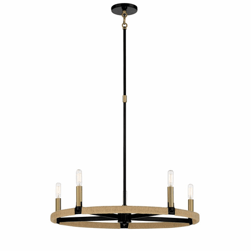 Minka Lavery Windward Passage 5-LT Chandelier - Coal And Soft Brass - 3865-726