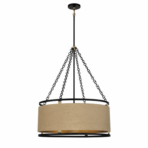 Minka Lavery Windward Passage 6-LT Pendant - Coal And Soft Brass - 3866-726