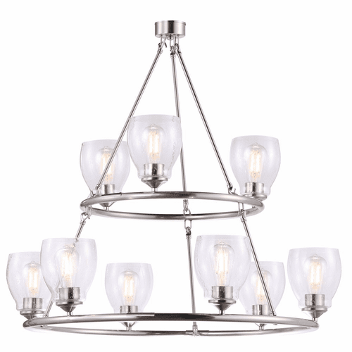 Minka Lavery Winsley 9-LT Chandelier - Brushed Nickel - 2439-84