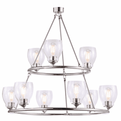 Minka Lavery Winsley 9-LT Chandelier - Brushed Nickel - 2439-84