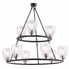 Minka Lavery Winsley 9-LT Chandelier - Coal And Stained Brass - 2439-878 Minka Lavery Winsley 9-LT Chandelier - Coal And Stained Brass - 2439-878