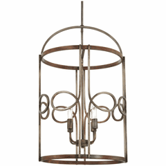 Minka Lavery Yorkville 4-LT Pendant - Aged Darkwood w/Silver Pati - 2694-115
