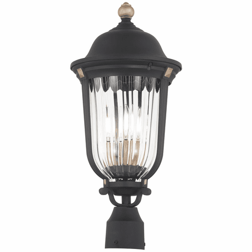 Minka Peale Street 3-LT Outdoor Post Mount - Sand Coal/Gold - 73238-738