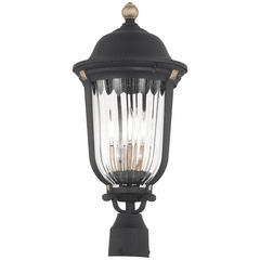 Minka Peale Street 3-LT Outdoor Post Mount - Sand Coal/Gold - 73238-738