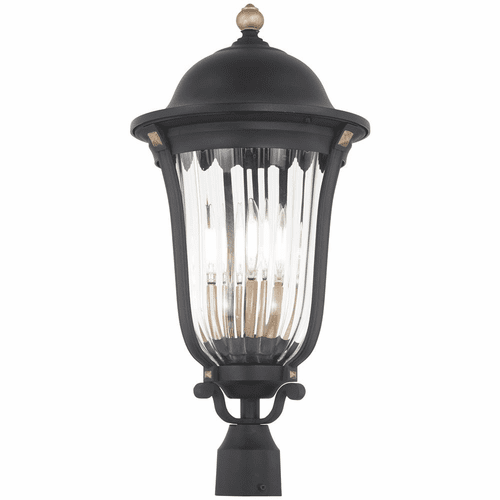 Minka Peale Street 4-LT Outdoor Post Mount - Sand Coal/Gold - 73239-738