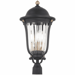 Minka Peale Street 4-LT Outdoor Post Mount - Sand Coal/Gold - 73239-738