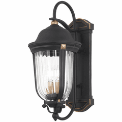 Minka Peale Street 4-LT Outdoor Wall Mount - Sand Coal/Gold - 73234-738