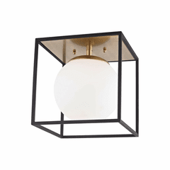 Mitzi Aira 1-LT Large Flush Mount - Aged Brass & Black - H141501L-AGB/BK