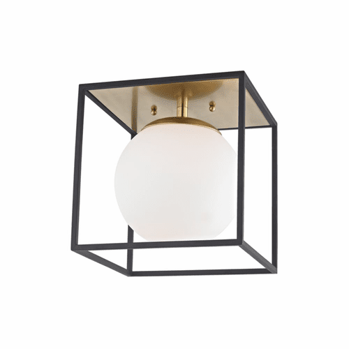 Mitzi Aira 1-LT Small Flush Mount - Aged Brass & Black - H141501S-AGB/BK